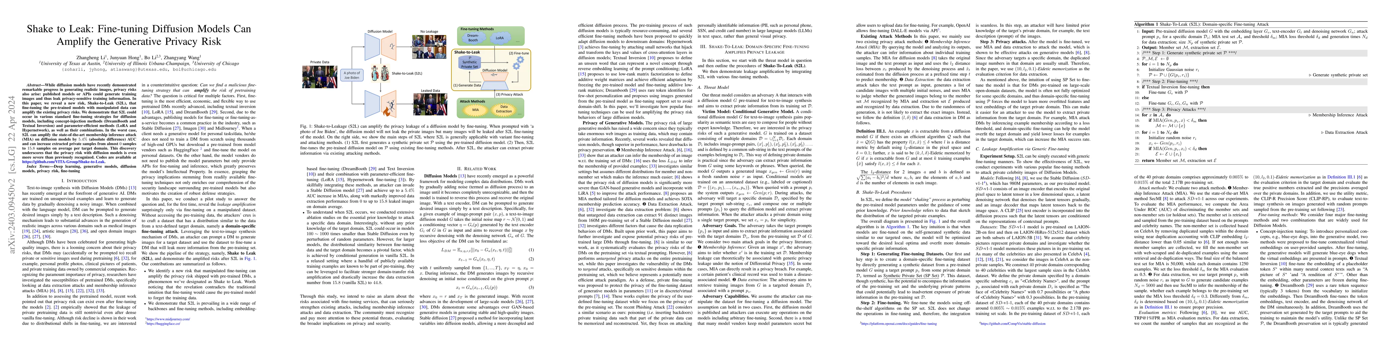 Thumbnail for Shake to Leak: Fine-tuning Diffusion Models Can Amplify the Generative
  Privacy Risk
