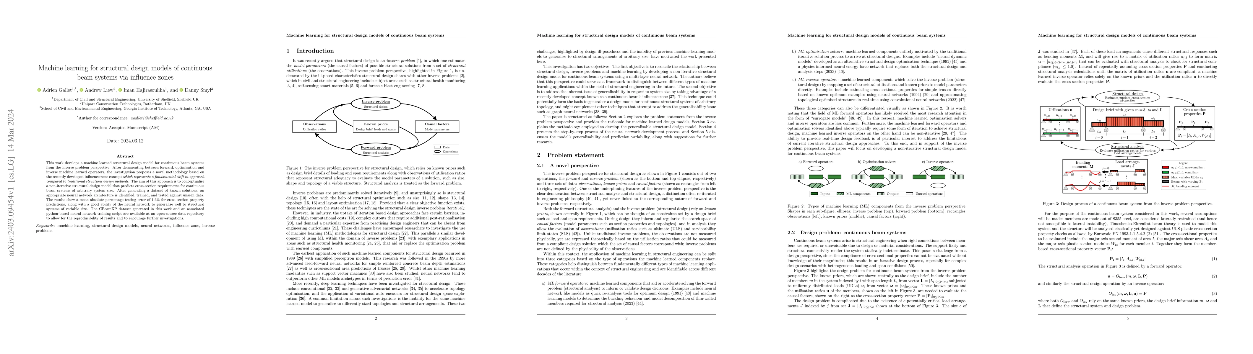 Thumbnail for Machine learning for structural design models of continuous beam systems
  via influence zones