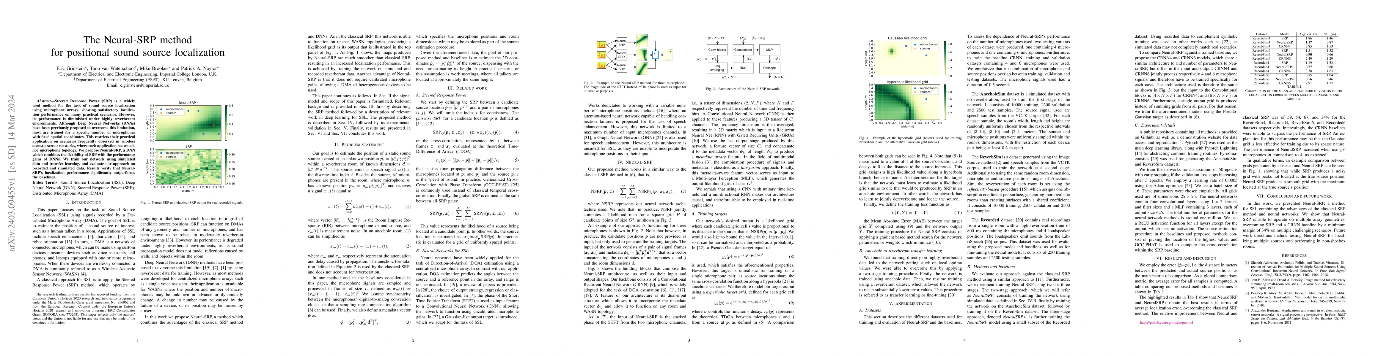 Thumbnail for The Neural-SRP method for positional sound source localization