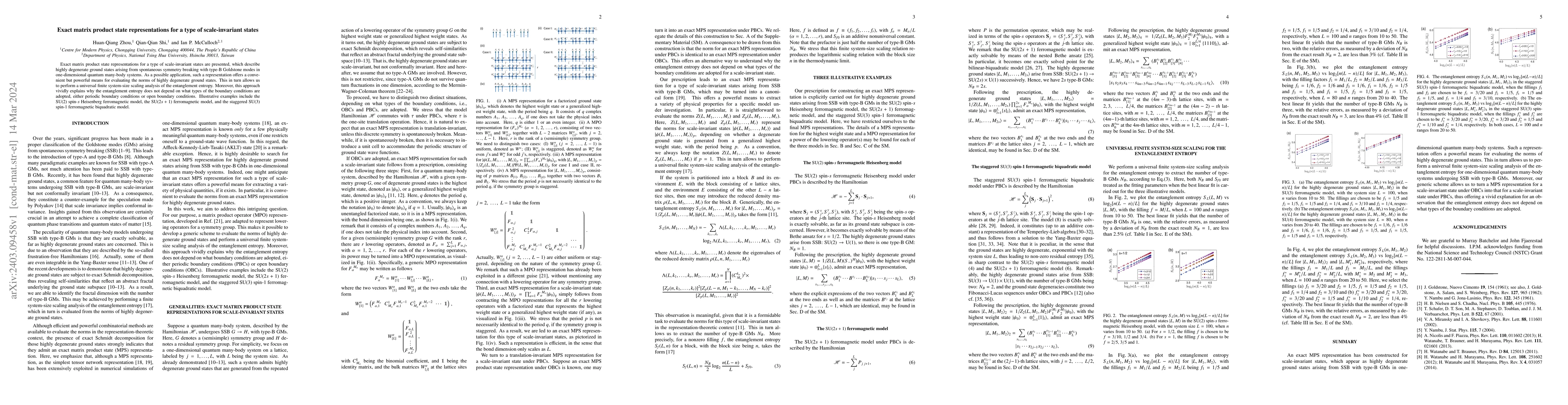 Thumbnail for Exact matrix product state representations for a type of scale-invariant
  states
