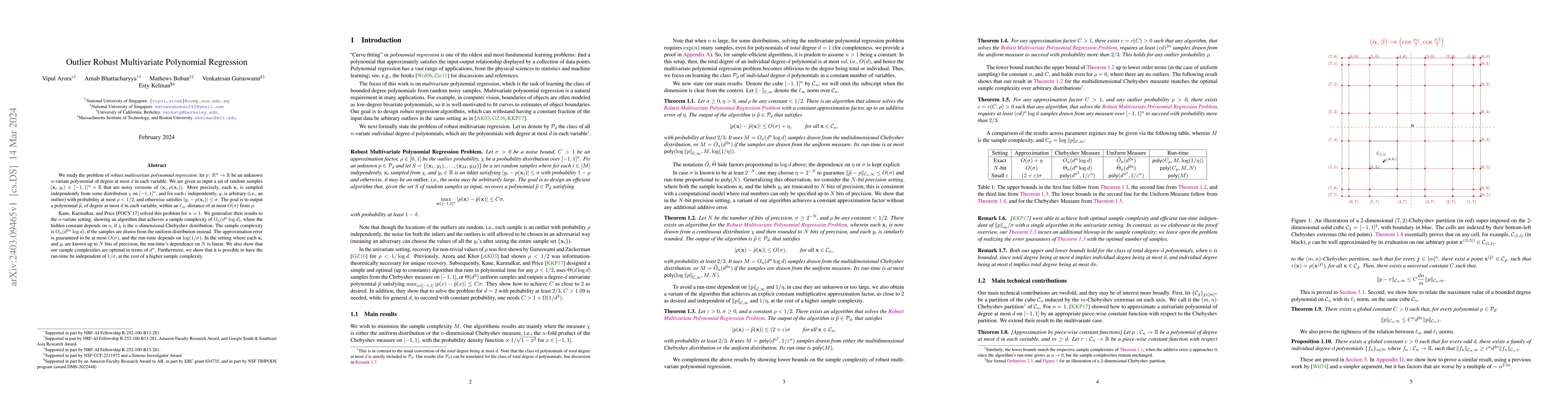 Thumbnail for Outlier Robust Multivariate Polynomial Regression