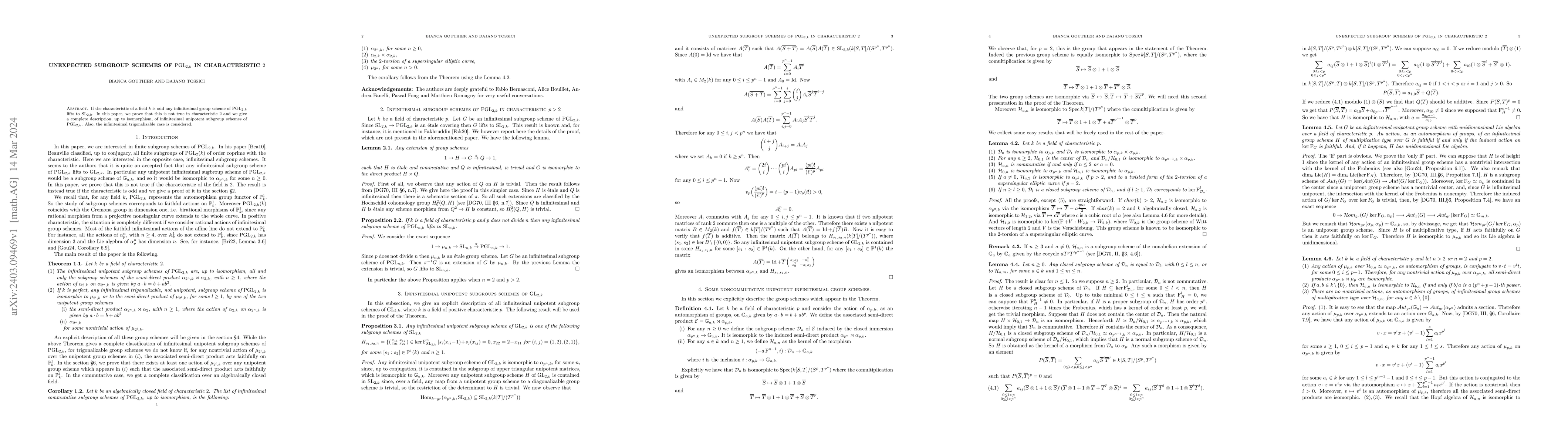 Thumbnail for Unexpected subgroup schemes of PGL_{2,k} in characteristic 2