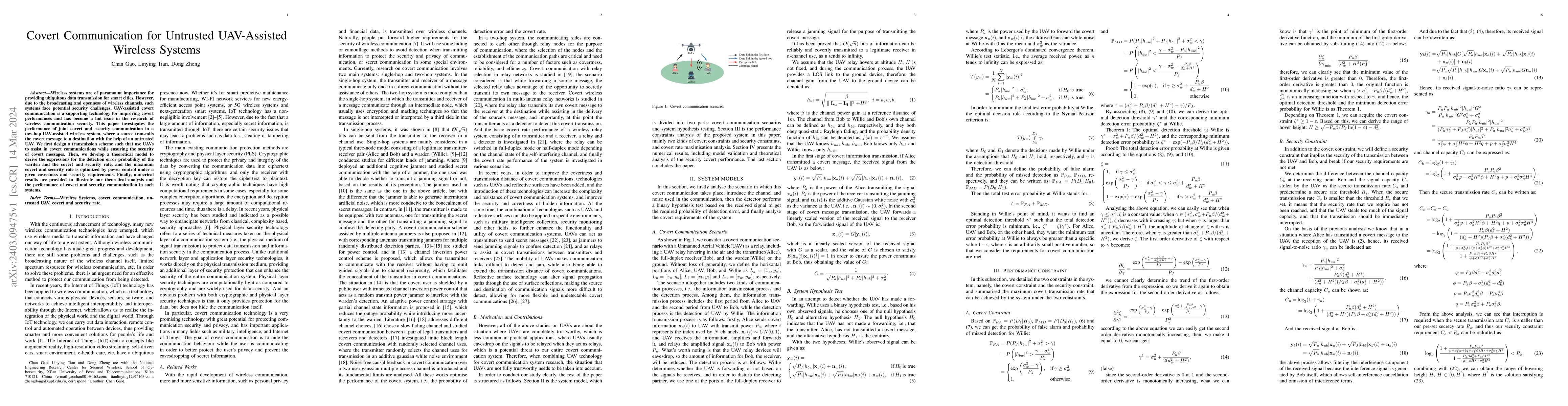 Thumbnail for Covert Communication for Untrusted UAV-Assisted Wireless Systems