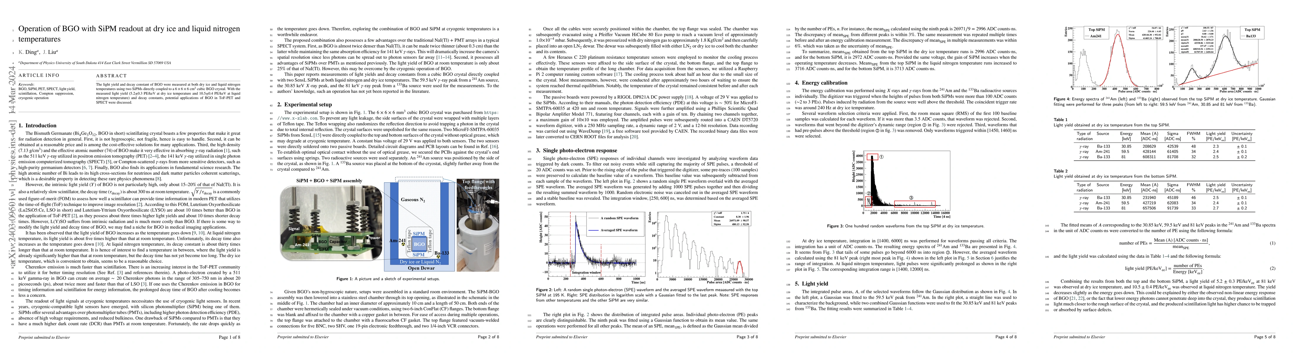 Thumbnail for Operation of BGO with SiPM readout at dry ice and liquid nitrogen
  temperatures
