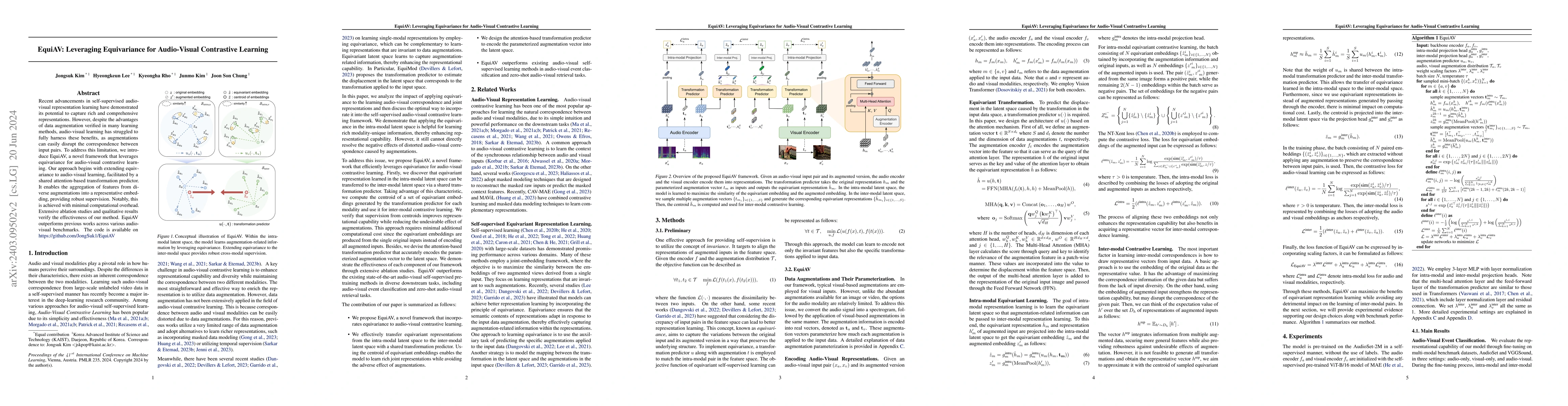 Thumbnail for EquiAV: Leveraging Equivariance for Audio-Visual Contrastive Learning