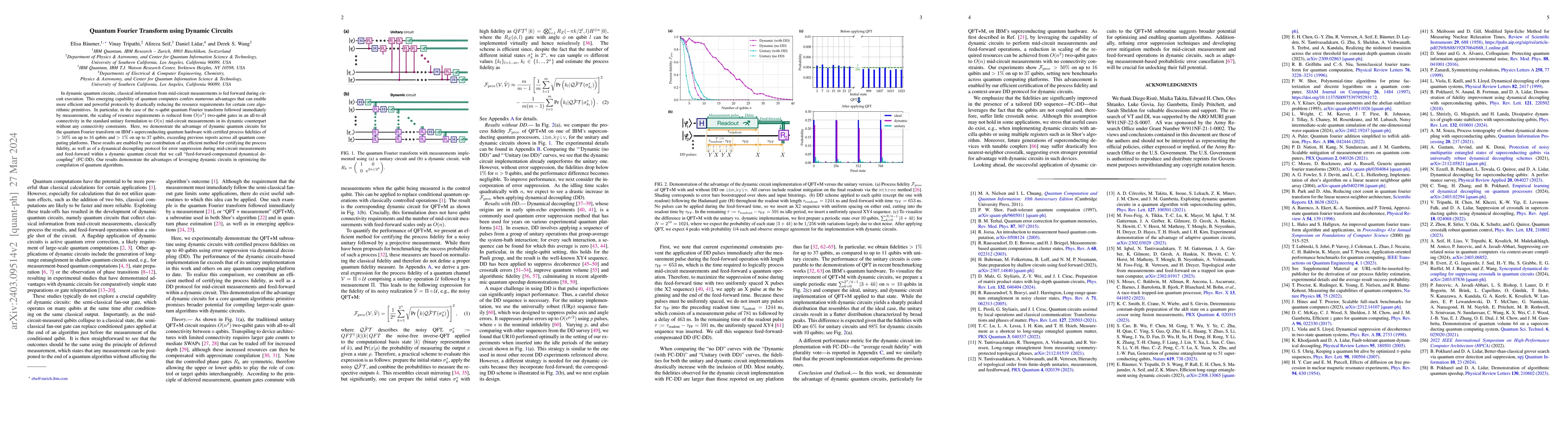 Thumbnail for Quantum Fourier Transform using Dynamic Circuits