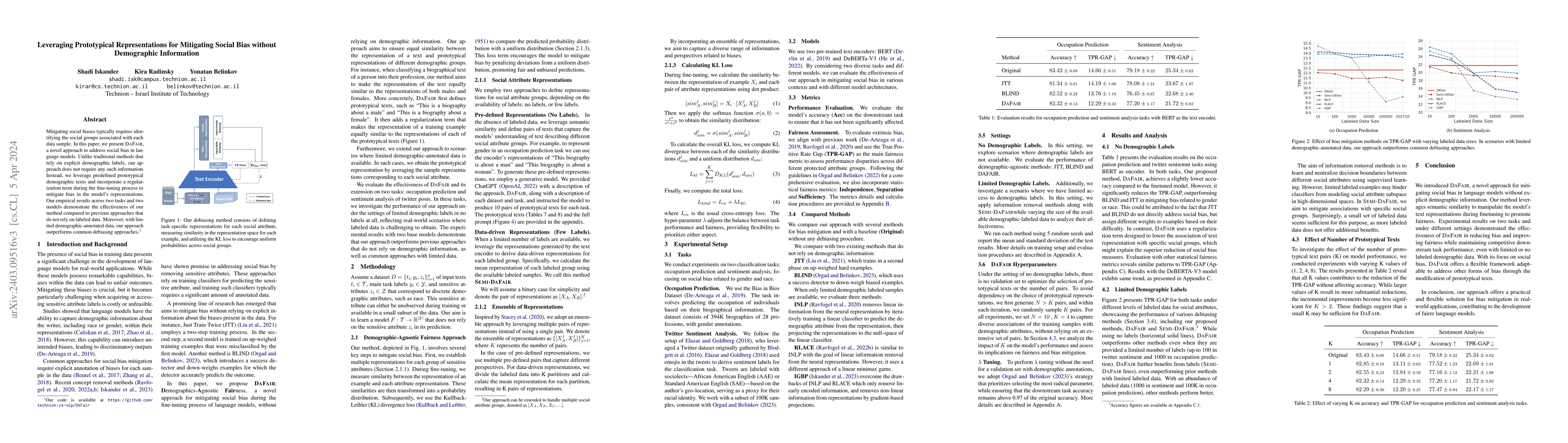 Thumbnail for Leveraging Prototypical Representations for Mitigating Social Bias
  without Demographic Information