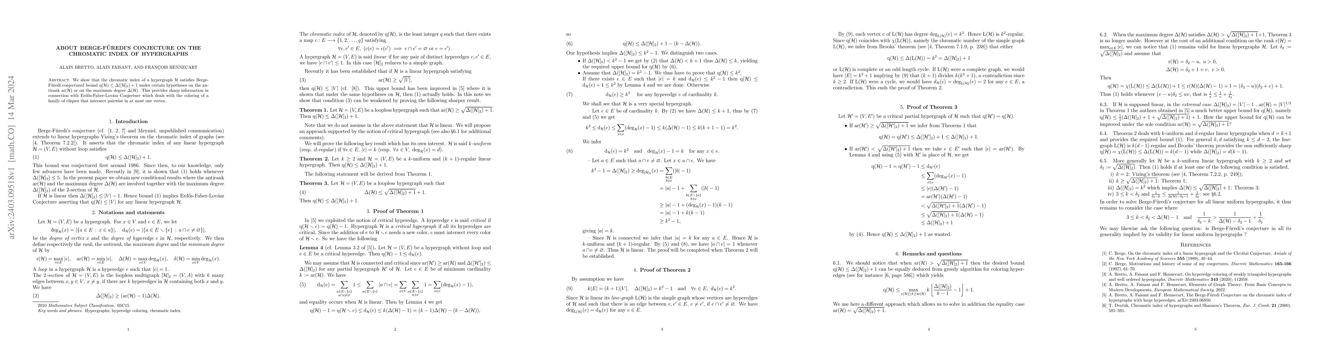 Thumbnail for About Berge-F\"uredi's conjecture on the chromatic index of hypergraphs