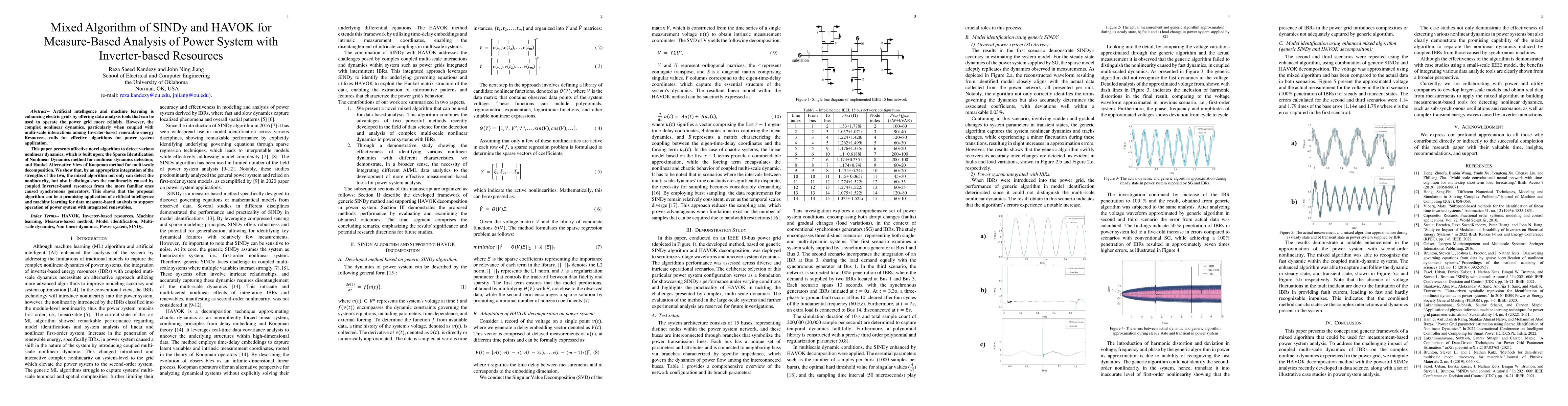Thumbnail for Mixed Algorithm of SINDy and HAVOK for Measure-Based Analysis of Power
  System with Inverter-based Resources