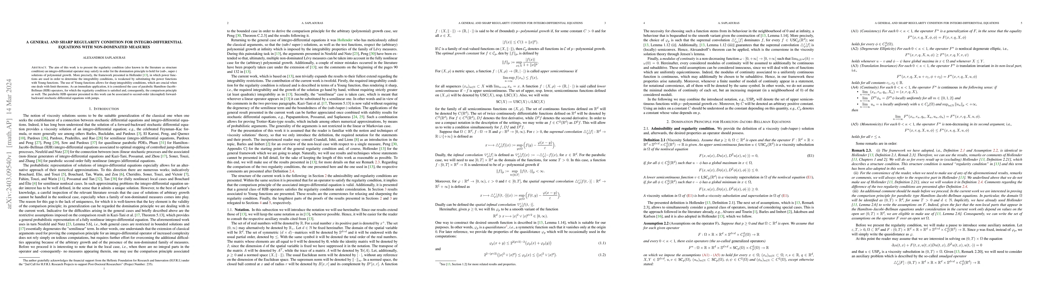 Thumbnail for A general and sharp regularity condition for integro-differential
  equations with non-dominated measures