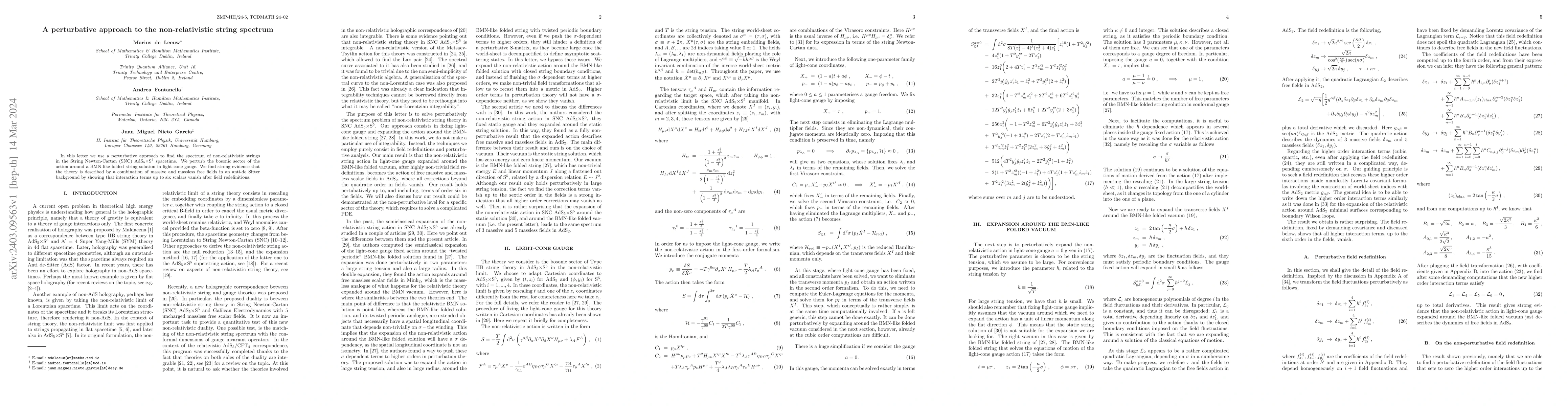 Thumbnail for A perturbative approach to the non-relativistic string spectrum