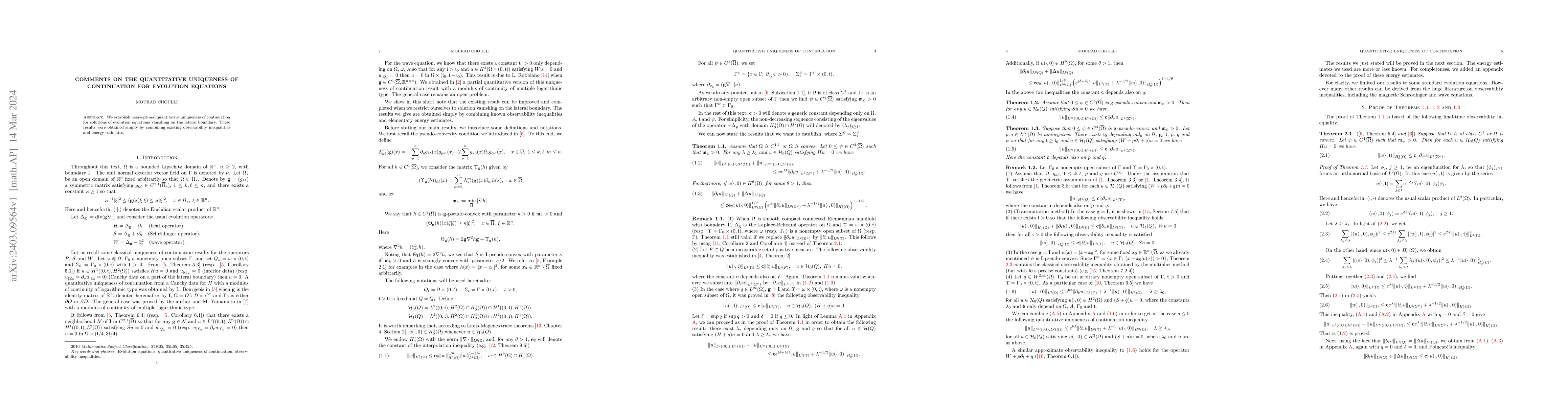 Thumbnail for Comments on the quantitative uniqueness of continuation for evolution
  equations