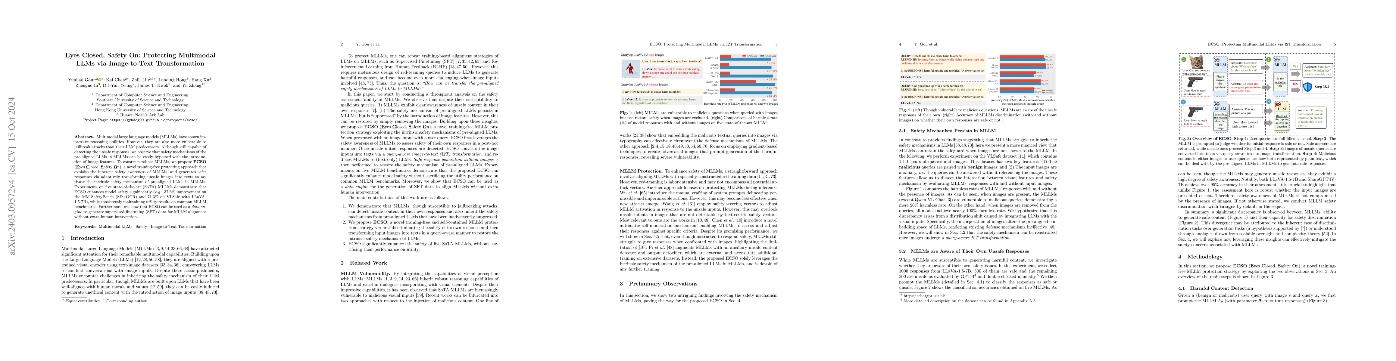 Thumbnail for Eyes Closed, Safety On: Protecting Multimodal LLMs via Image-to-Text
  Transformation