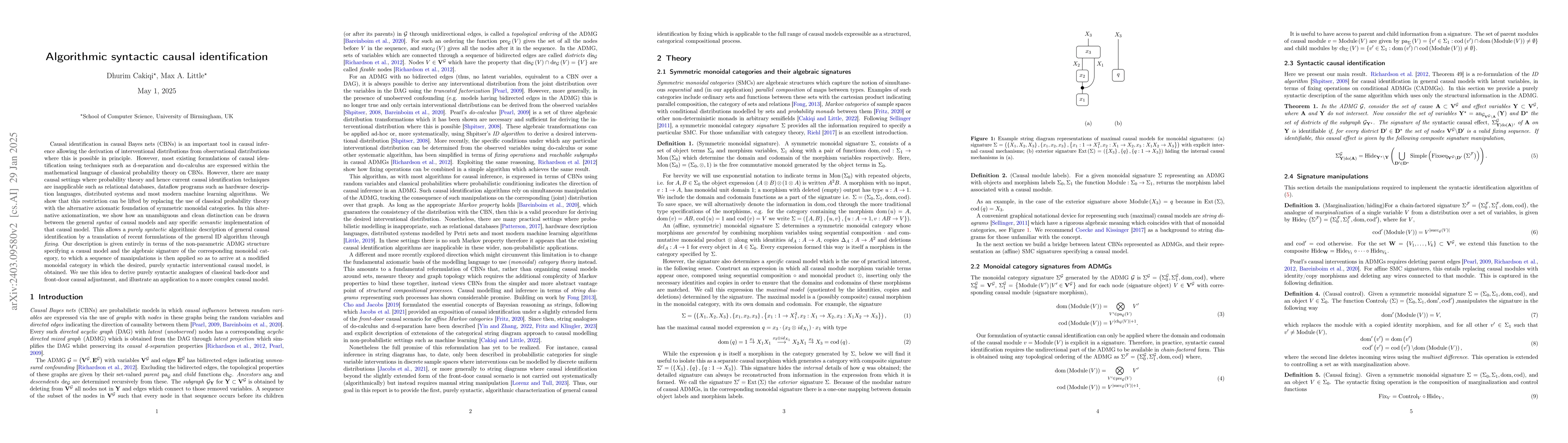 Thumbnail for Algorithmic syntactic causal identification