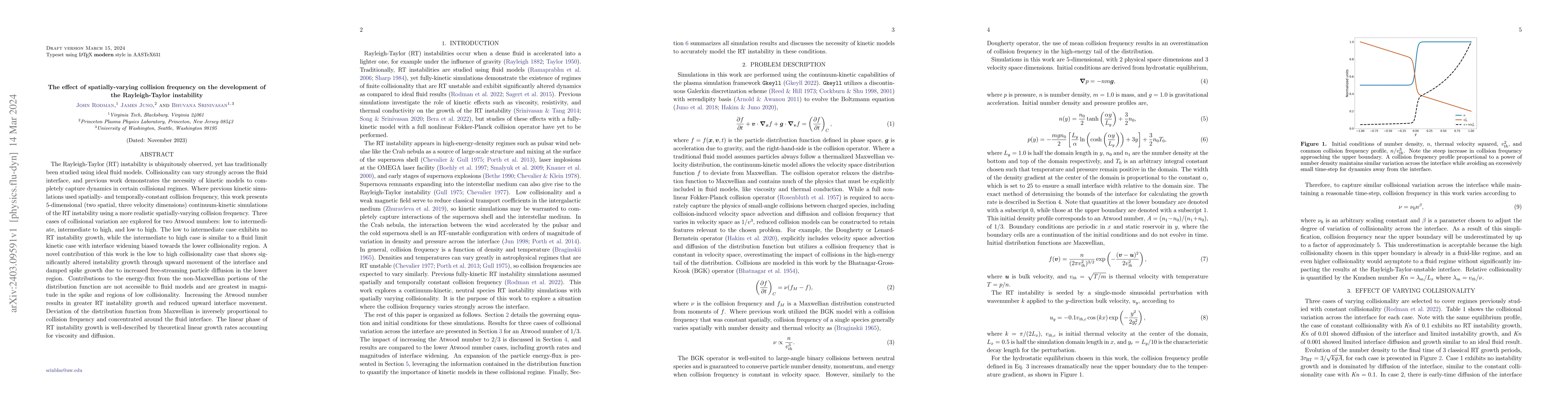 Thumbnail for The effect of spatially-varying collision frequency on the development
  of the Rayleigh-Taylor instability