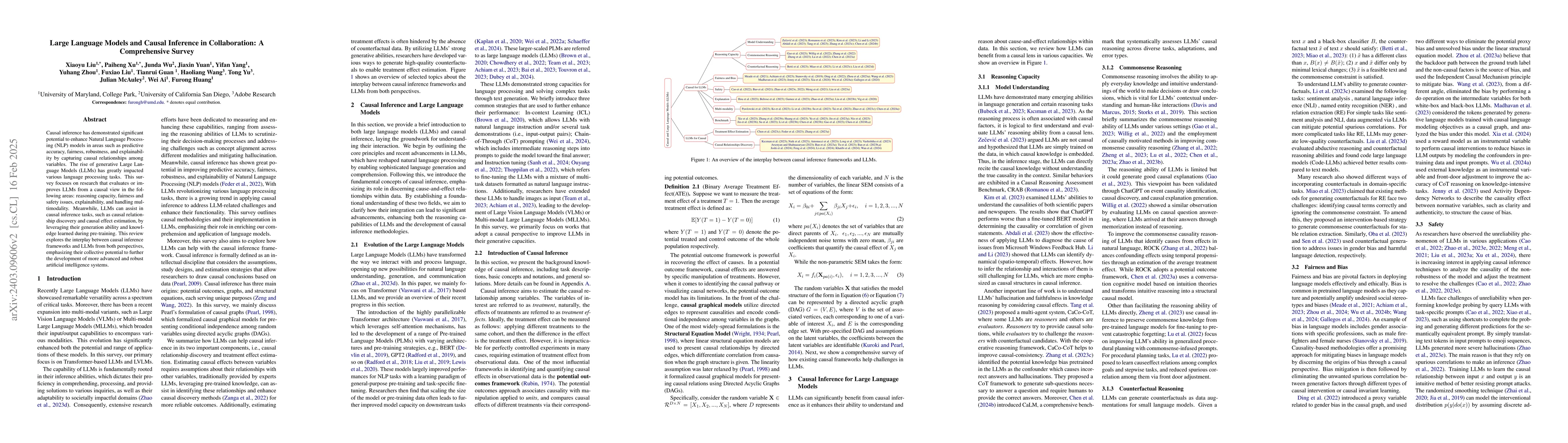 Thumbnail for Large Language Models and Causal Inference in Collaboration: A
  Comprehensive Survey