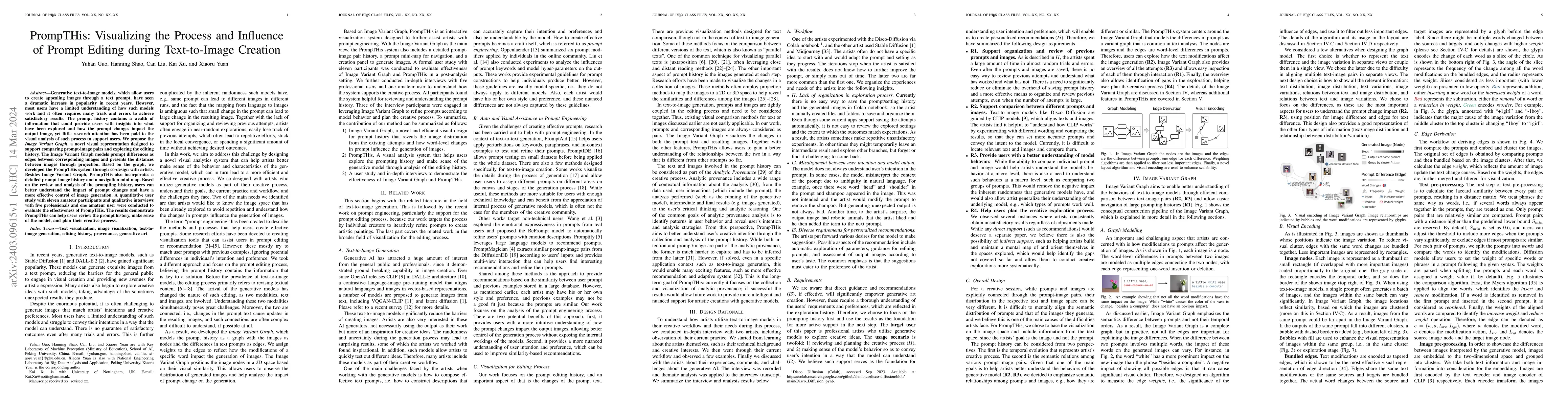 Thumbnail for PrompTHis: Visualizing the Process and Influence of Prompt Editing
  during Text-to-Image Creation