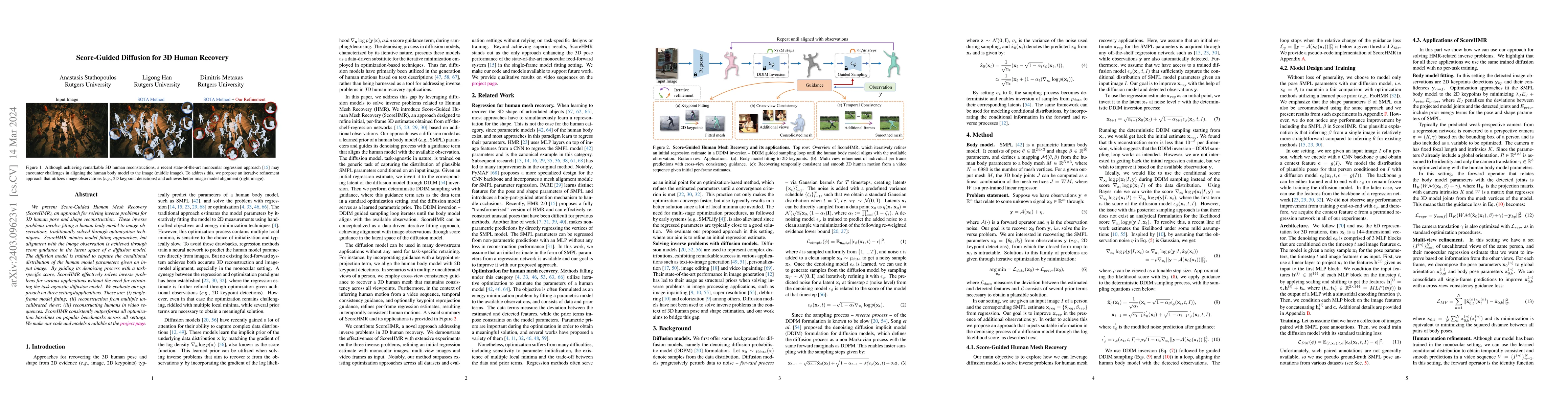 Thumbnail for Score-Guided Diffusion for 3D Human Recovery