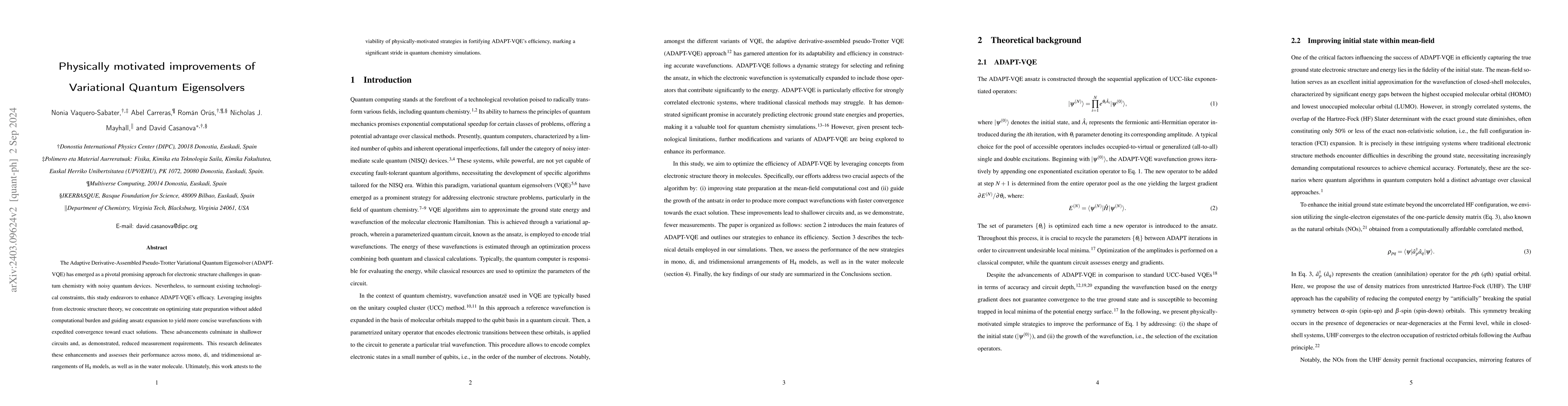 Thumbnail for Physically motivated improvements of Variational Quantum Eigensolvers