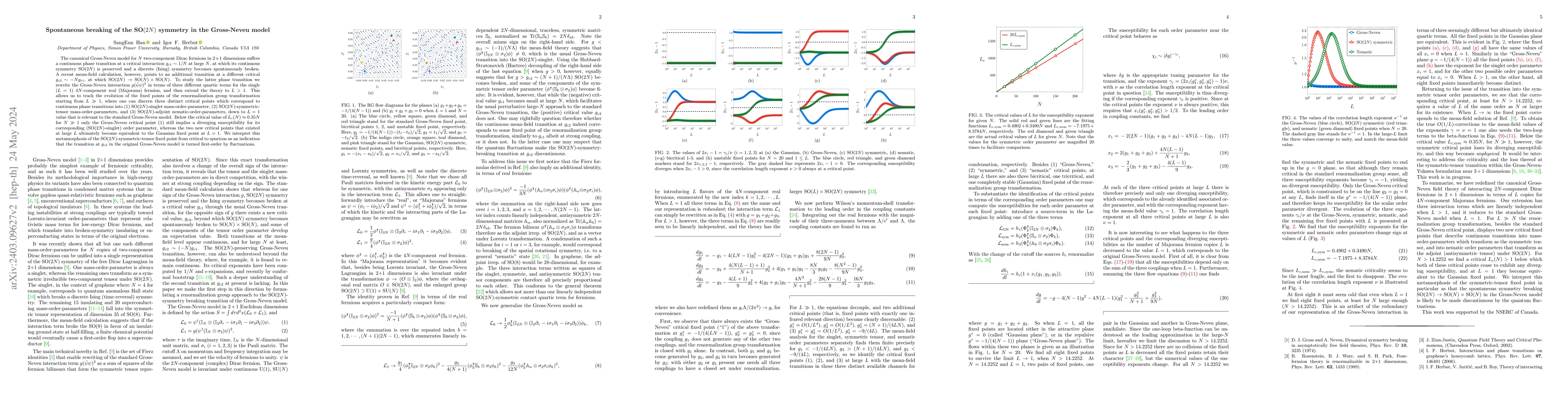 Thumbnail for Spontaneous breaking of the $\text{SO}(2N)$ symmetry in the Gross-Neveu
  model