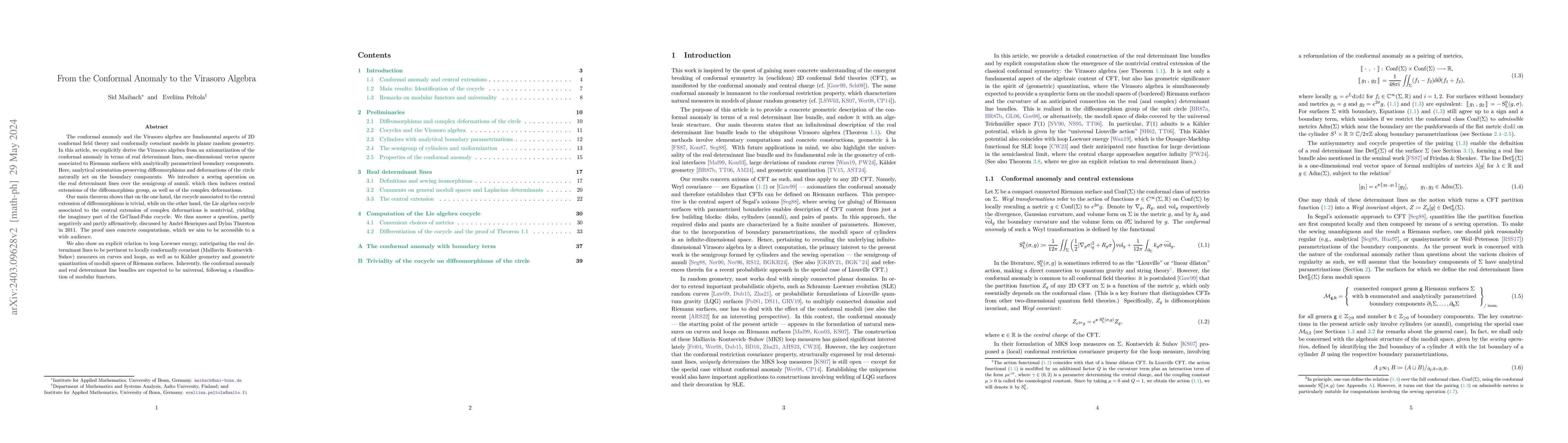 Thumbnail for From the Conformal Anomaly to the Virasoro Algebra