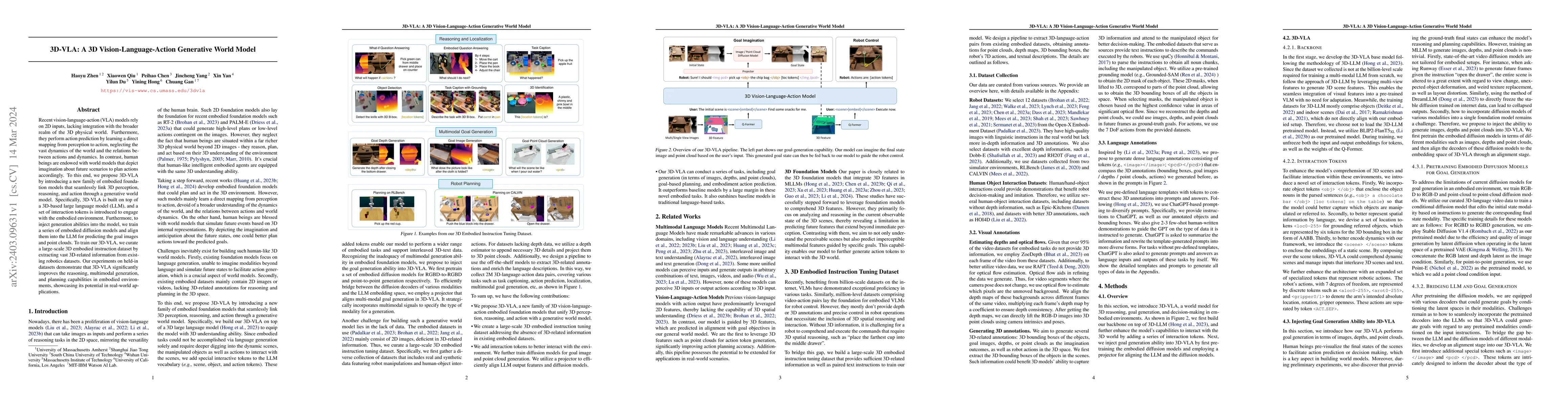 Thumbnail for 3D-VLA: A 3D Vision-Language-Action Generative World Model