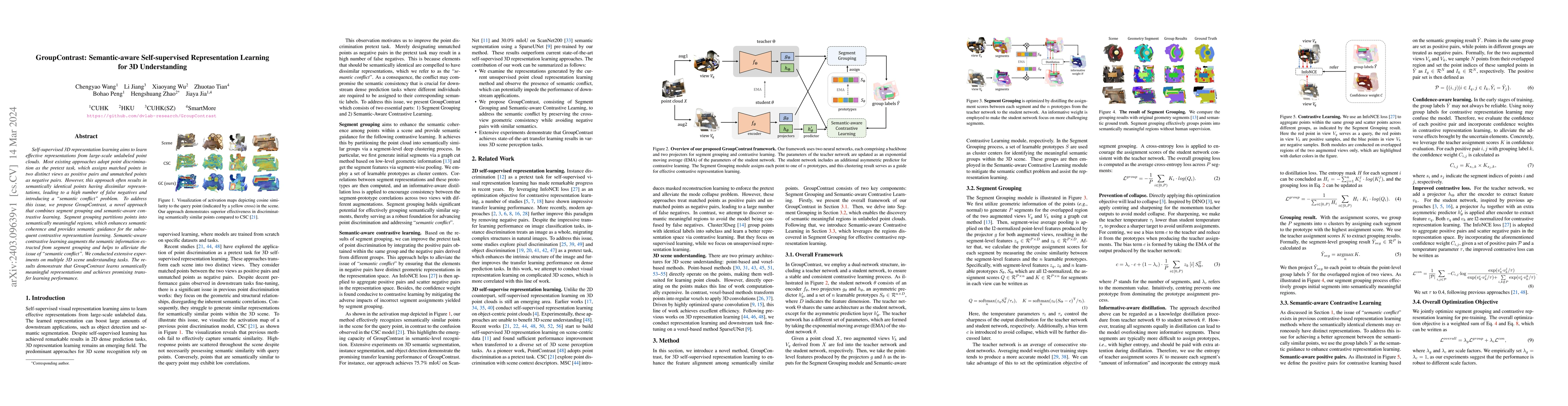 Thumbnail for GroupContrast: Semantic-aware Self-supervised Representation Learning
  for 3D Understanding