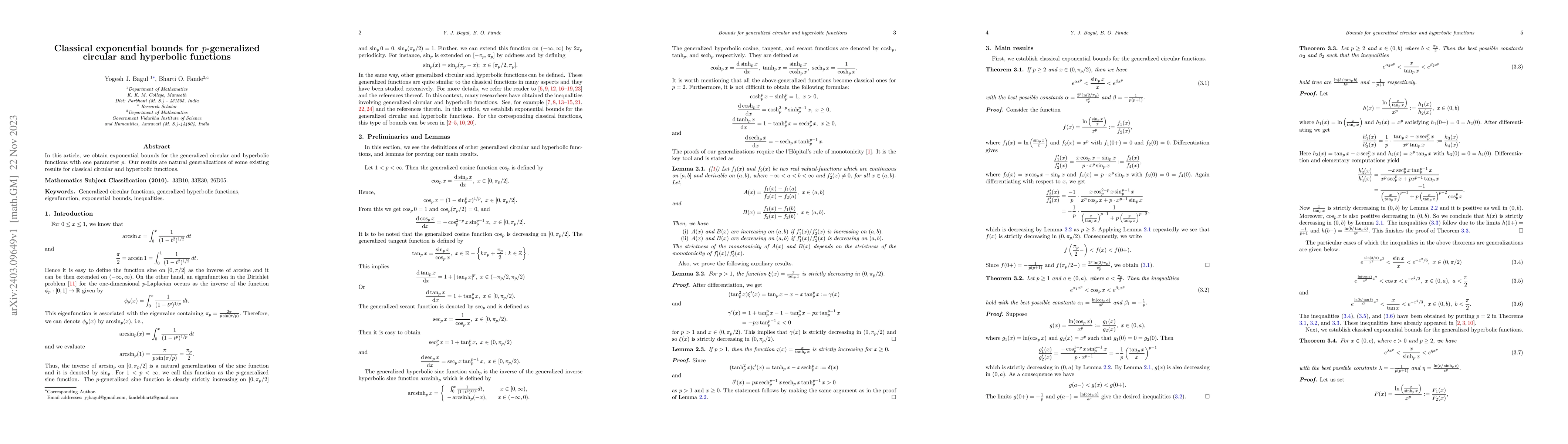 Thumbnail for Classical exponential bounds for p-generalized circular and hyperbolic
  functions