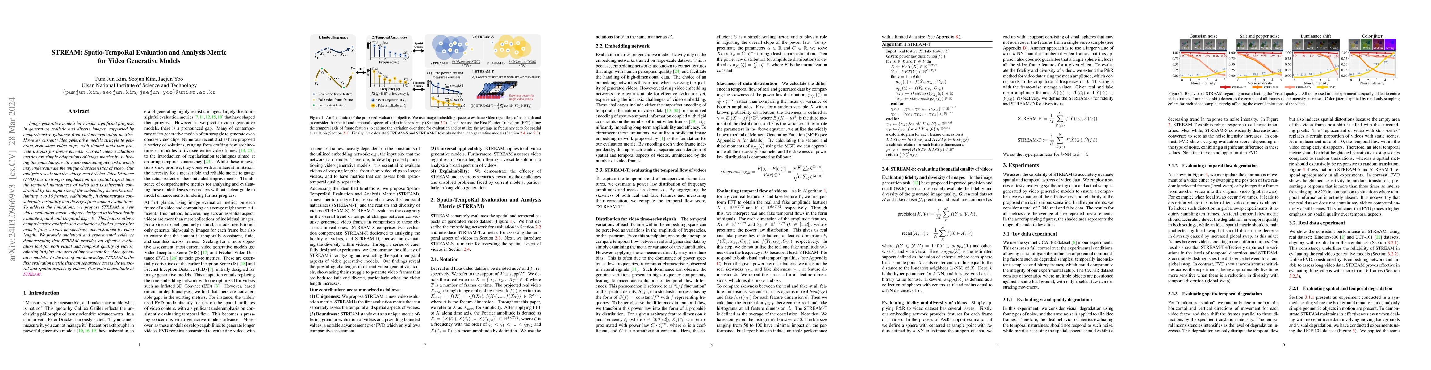 Thumbnail for STREAM: Spatio-TempoRal Evaluation and Analysis Metric for Video
  Generative Models