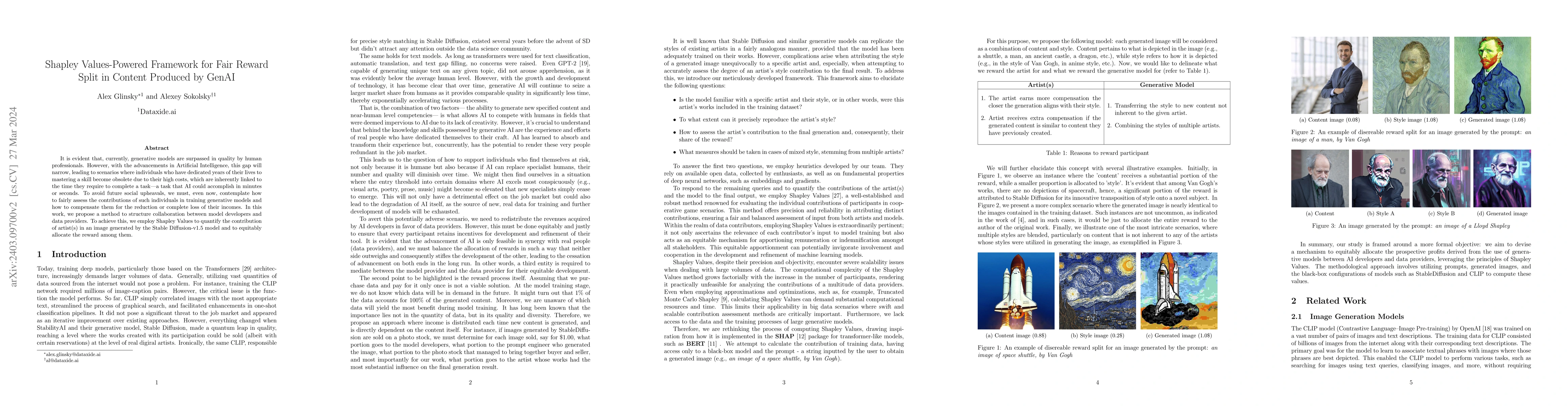 Thumbnail for Shapley Values-Powered Framework for Fair Reward Split in Content
  Produced by GenAI