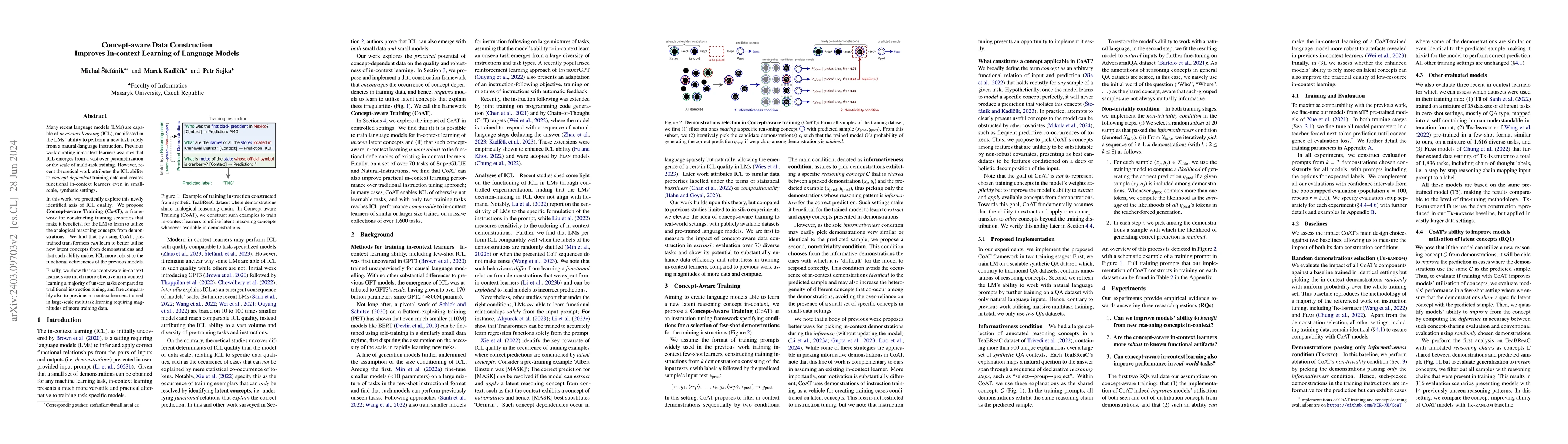 Thumbnail for Concept-aware Data Construction Improves In-context Learning of Language
  Models