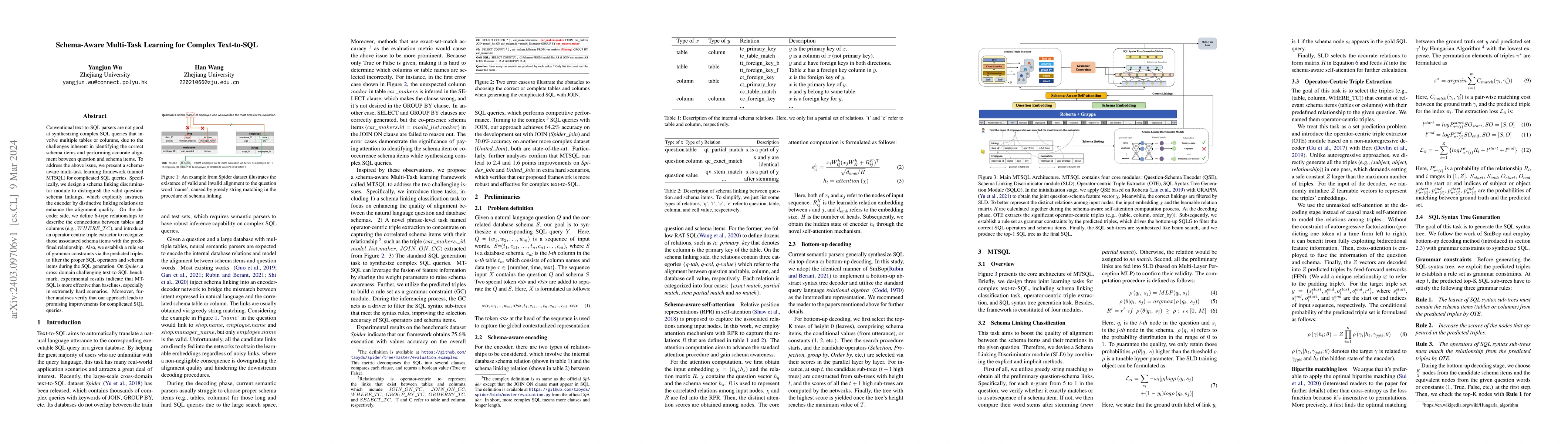 Thumbnail for Schema-Aware Multi-Task Learning for Complex Text-to-SQL