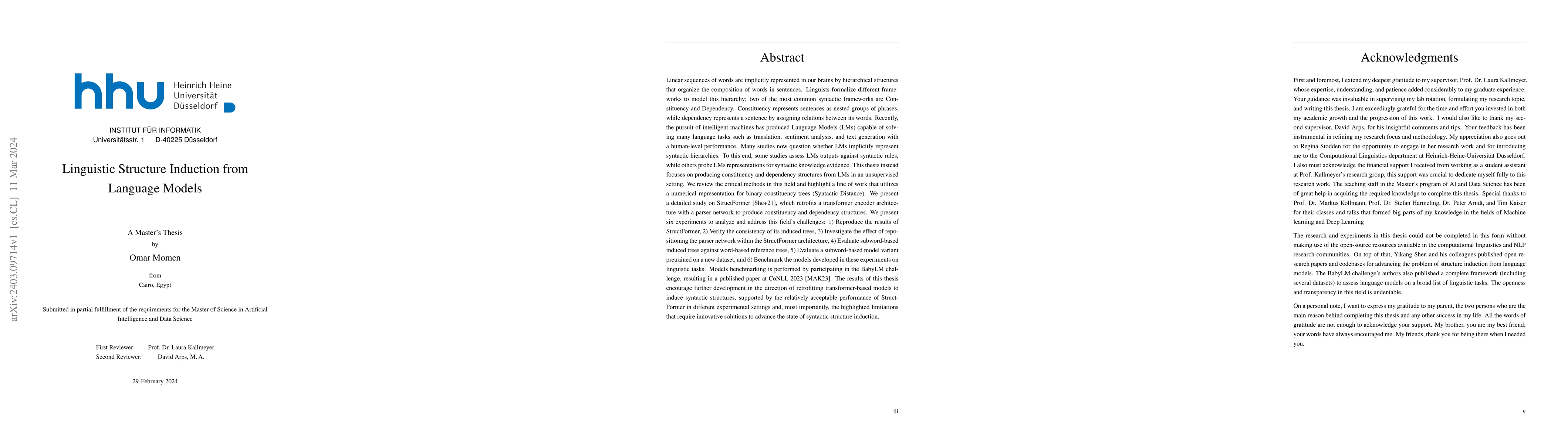 Thumbnail for Linguistic Structure Induction from Language Models