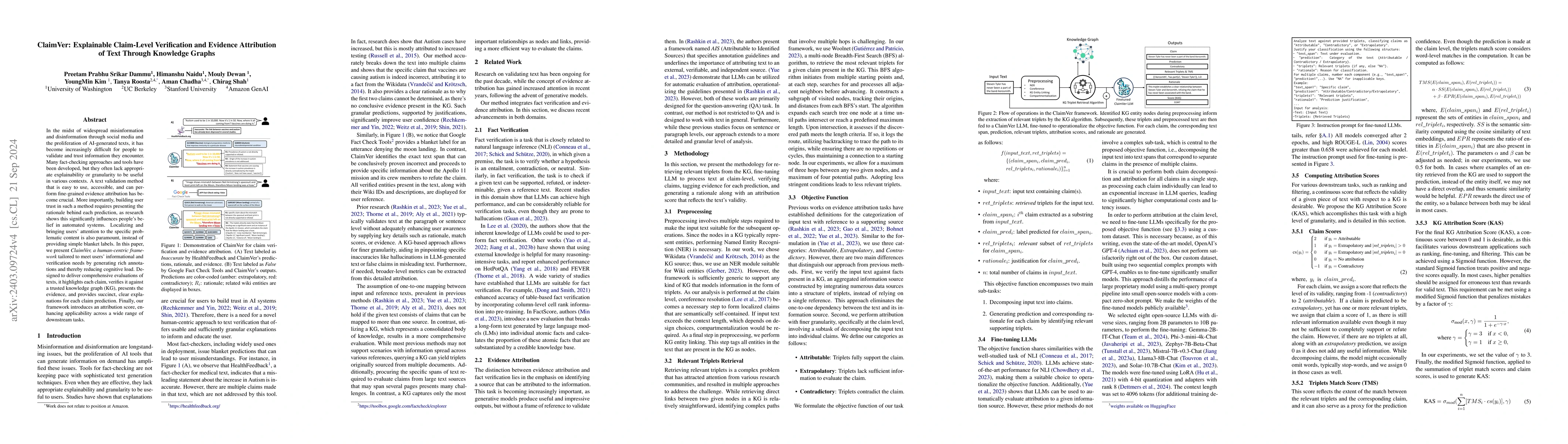 Thumbnail for ClaimVer: Explainable Claim-Level Verification and Evidence Attribution
  of Text Through Knowledge Graphs