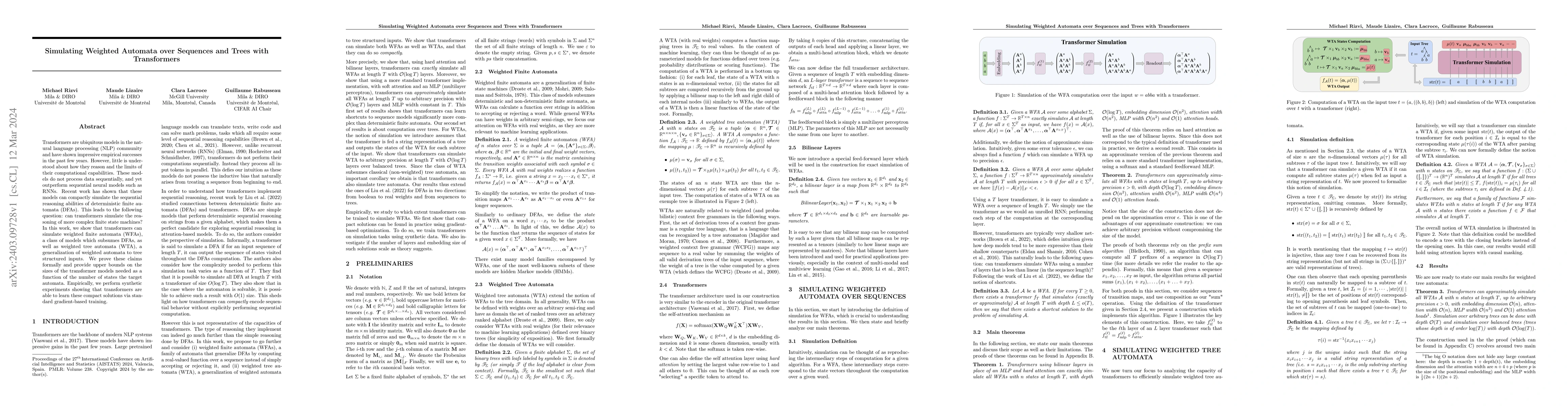 Thumbnail for Simulating Weighted Automata over Sequences and Trees with Transformers
