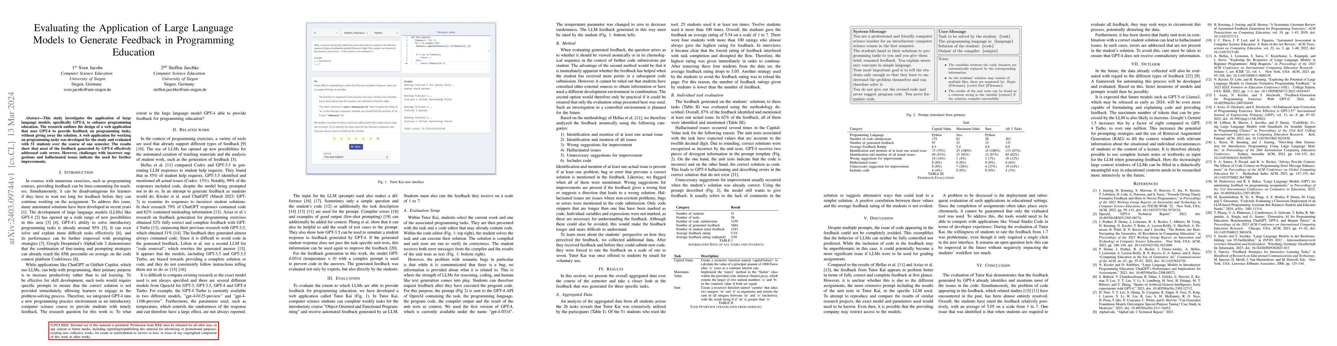 Thumbnail for Evaluating the Application of Large Language Models to Generate Feedback
  in Programming Education