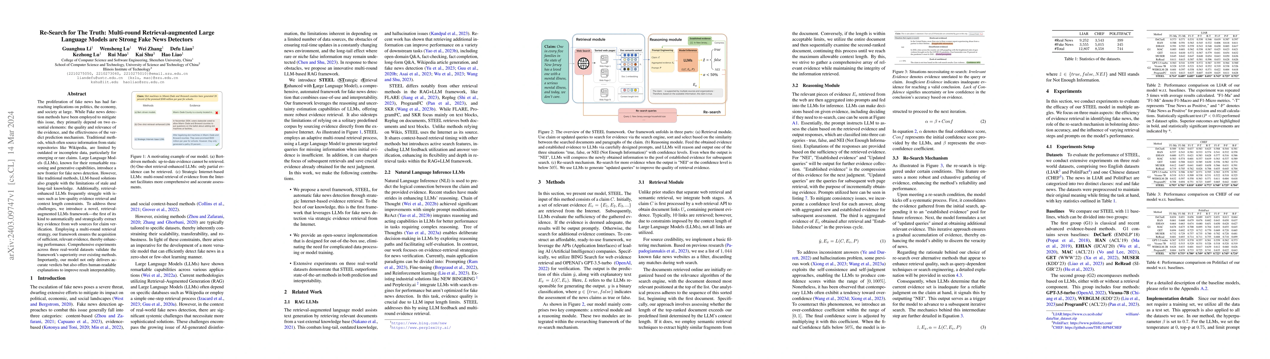 Thumbnail for Re-Search for The Truth: Multi-round Retrieval-augmented Large Language
  Models are Strong Fake News Detectors
