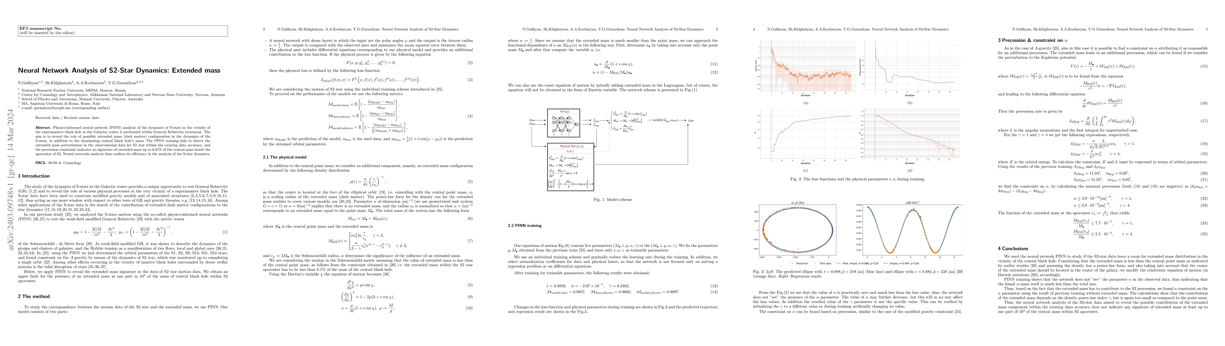 Thumbnail for Neural Network Analysis of S2-Star Dynamics: Extended mass