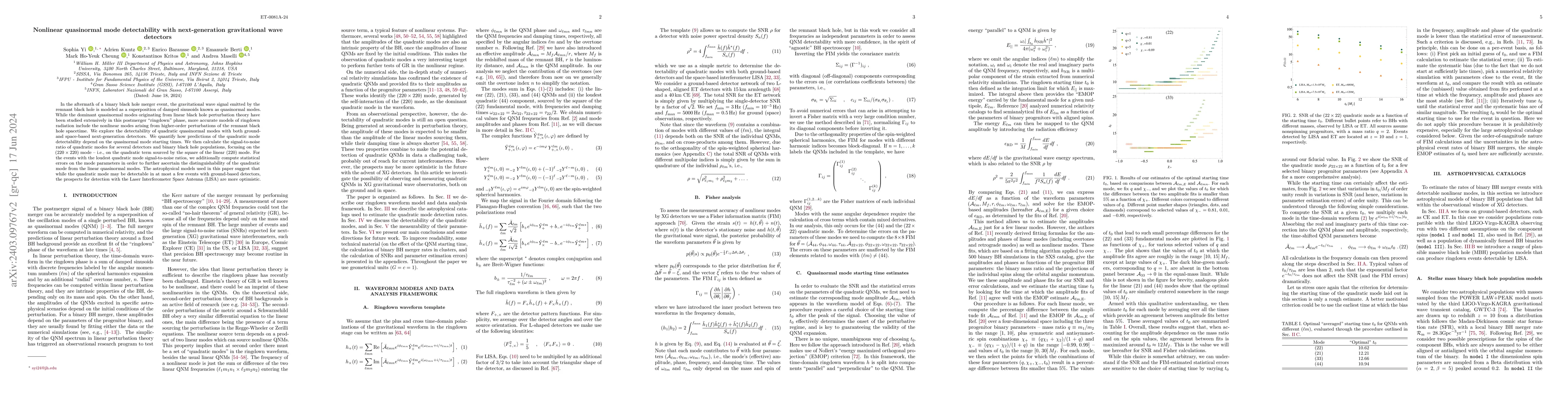 Thumbnail for Nonlinear quasinormal mode detectability with next-generation
  gravitational wave detectors