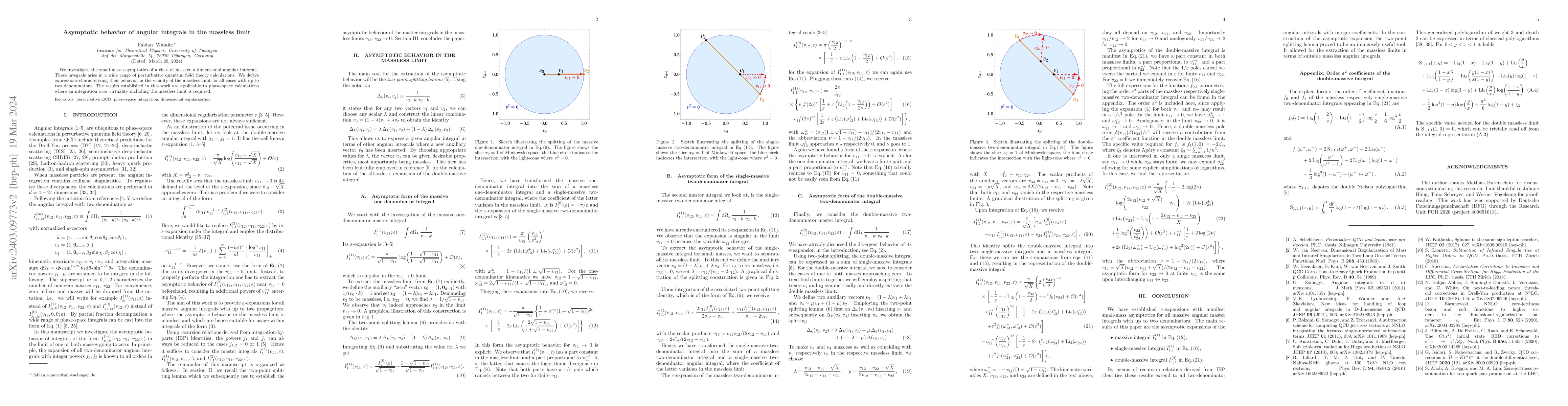 Thumbnail for Asymptotic behavior of angular integrals in the massless limit