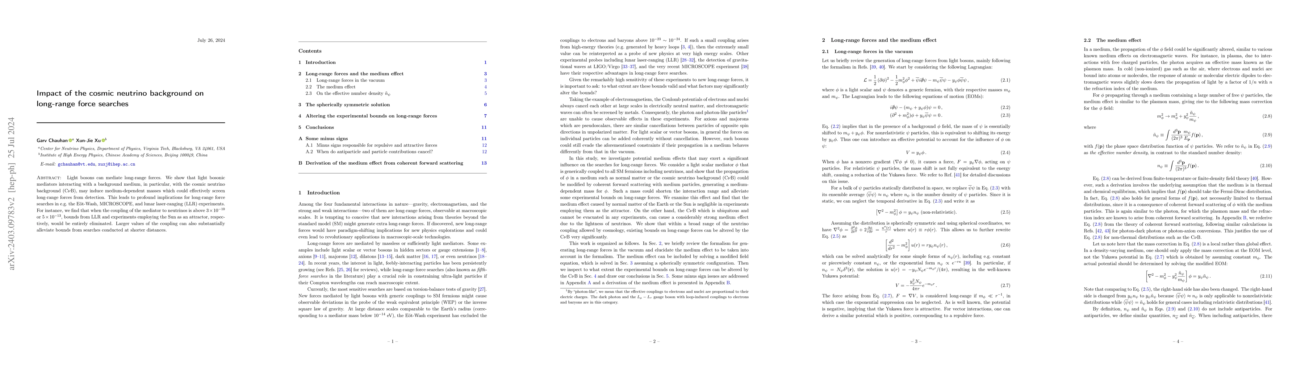 Thumbnail for Impact of the cosmic neutrino background on long-range force searches