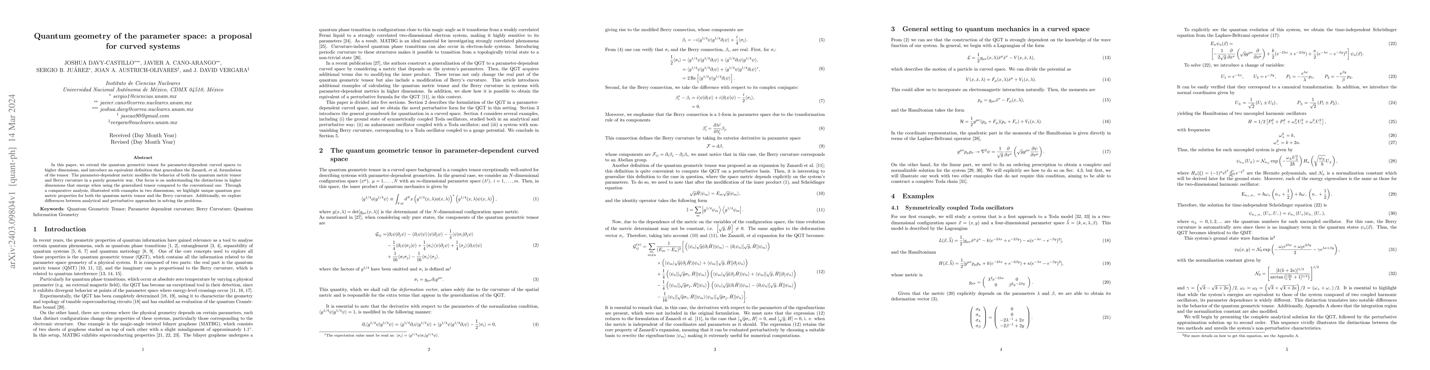 Thumbnail for Quantum geometry of the parameter space: a proposal for curved systems