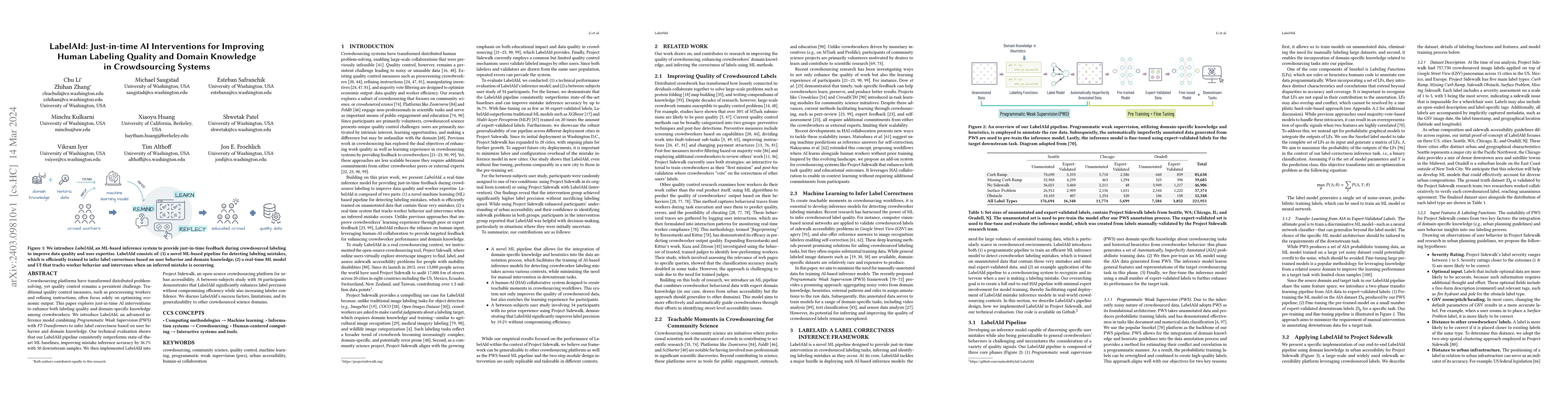 Thumbnail for LabelAId: Just-in-time AI Interventions for Improving Human Labeling
  Quality and Domain Knowledge in Crowdsourcing Systems