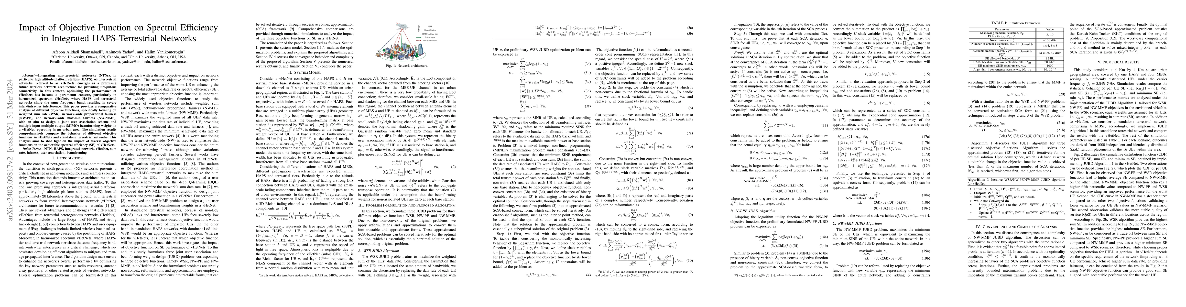 Thumbnail for Impact of Objective Function on Spectral Efficiency in Integrated
  HAPS-Terrestrial Networks