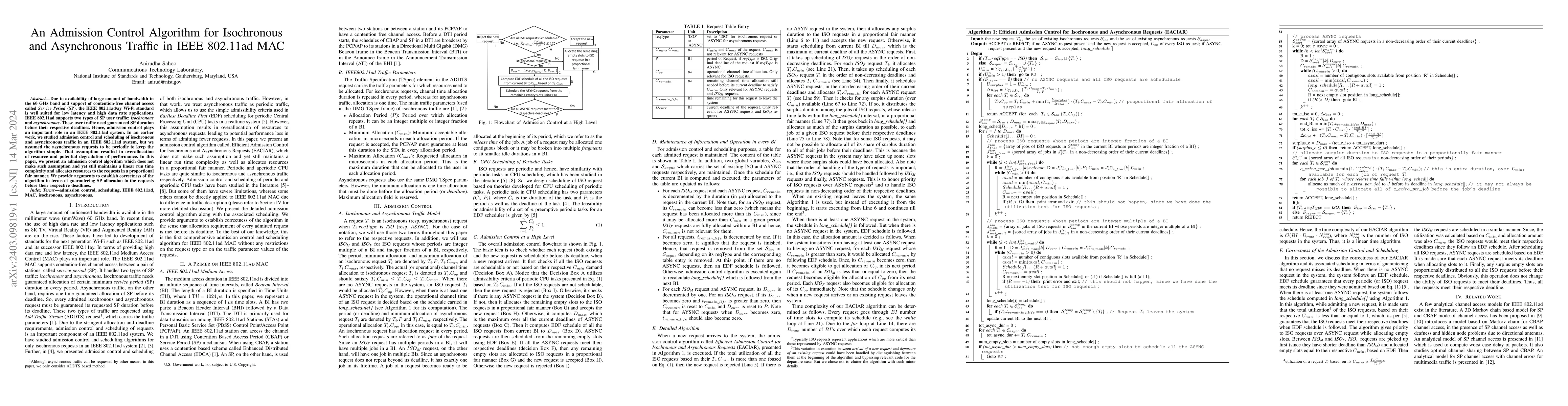 Thumbnail for An Admission Control Algorithm for Isochronous and Asynchronous Traffic
  in IEEE 802.11ad MAC