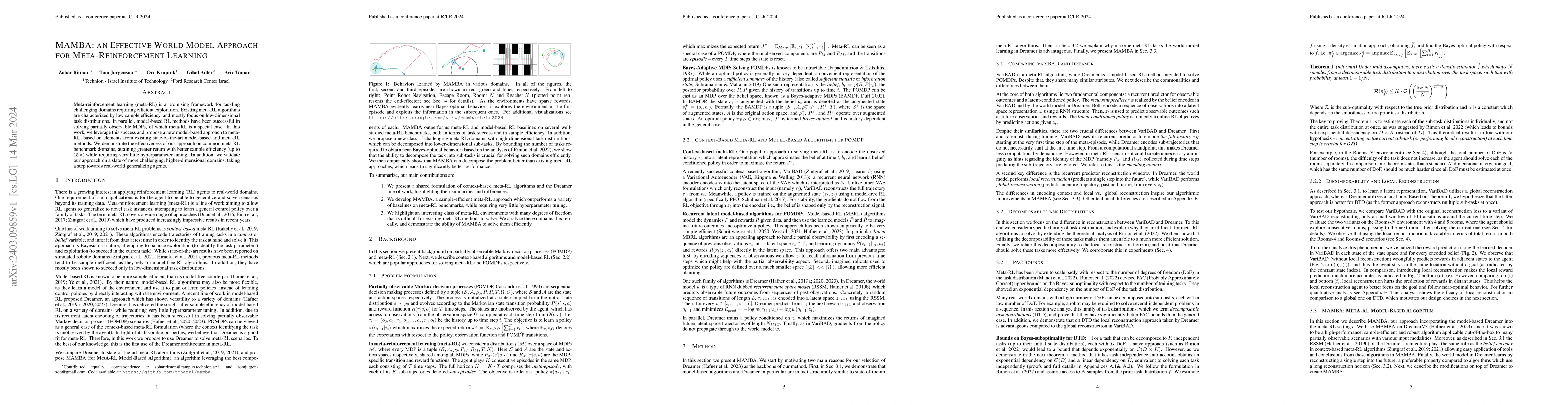 Thumbnail for MAMBA: an Effective World Model Approach for Meta-Reinforcement Learning