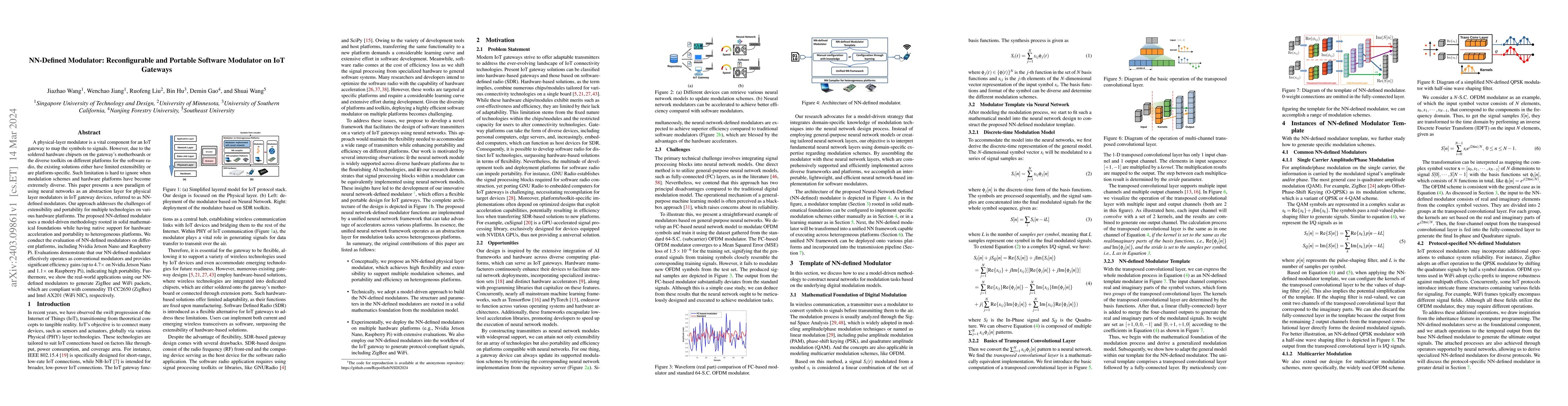 Thumbnail for NN-Defined Modulator: Reconfigurable and Portable Software Modulator on
  IoT Gateways