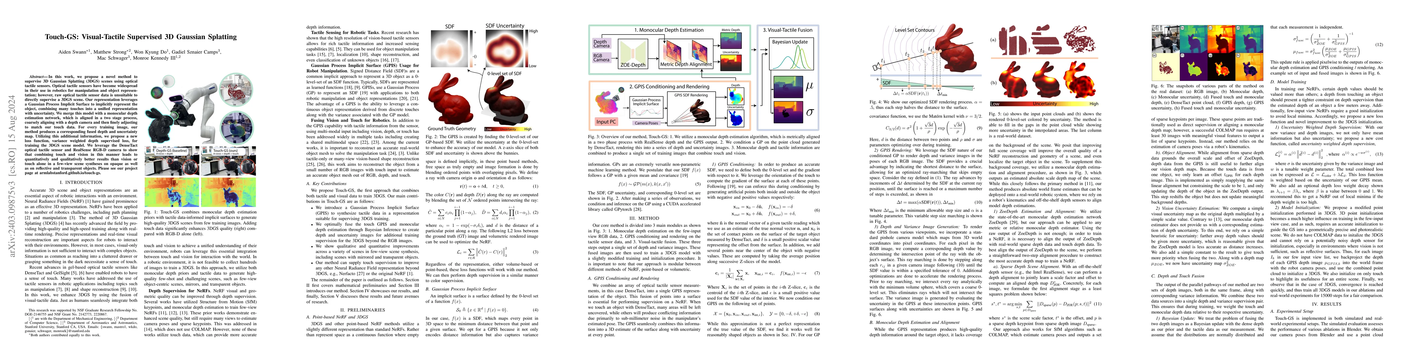Thumbnail for Touch-GS: Visual-Tactile Supervised 3D Gaussian Splatting