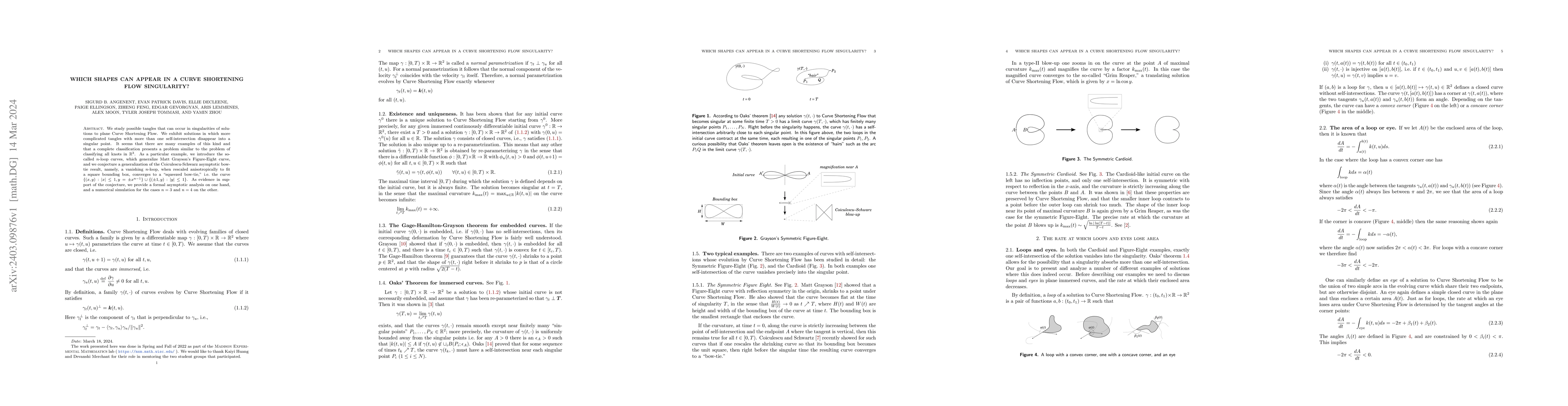 Thumbnail for Which shapes can appear in a Curve Shortening Flow Singularity?