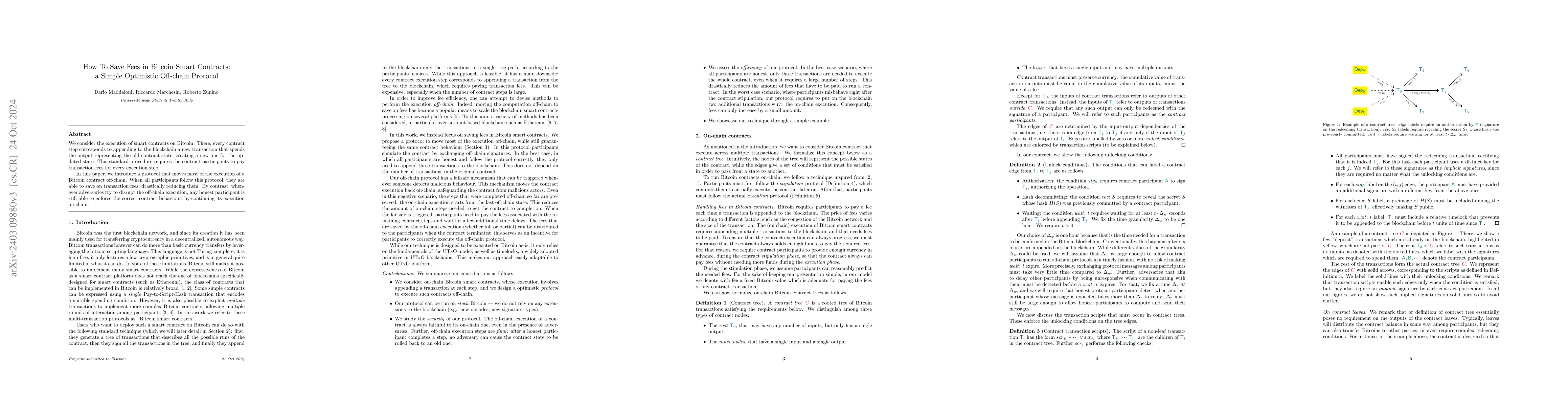 Thumbnail for How To Save Fees in Bitcoin Smart Contracts: a Simple Optimistic
  Off-chain Protocol